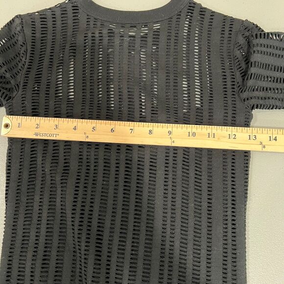 T by Alexander Wang Mesh Overlay Black Bodycon Dress XS LBD Edgy - Picture 10 of 11